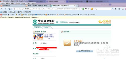 完成网上支付