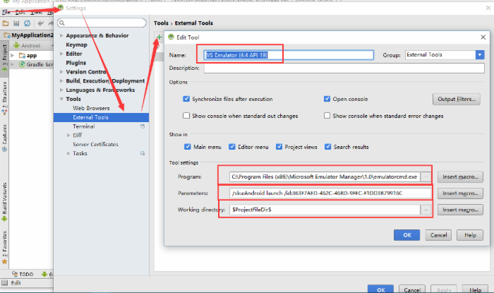 勾选 Show  chooser  dialog  和 Use  same  device  for  future  launches