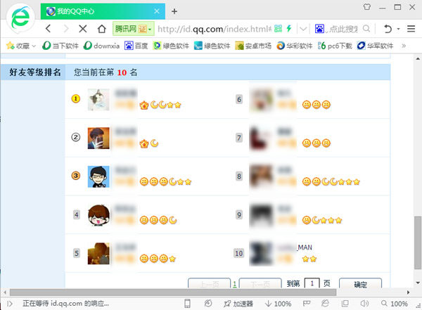 好友qq等级排名