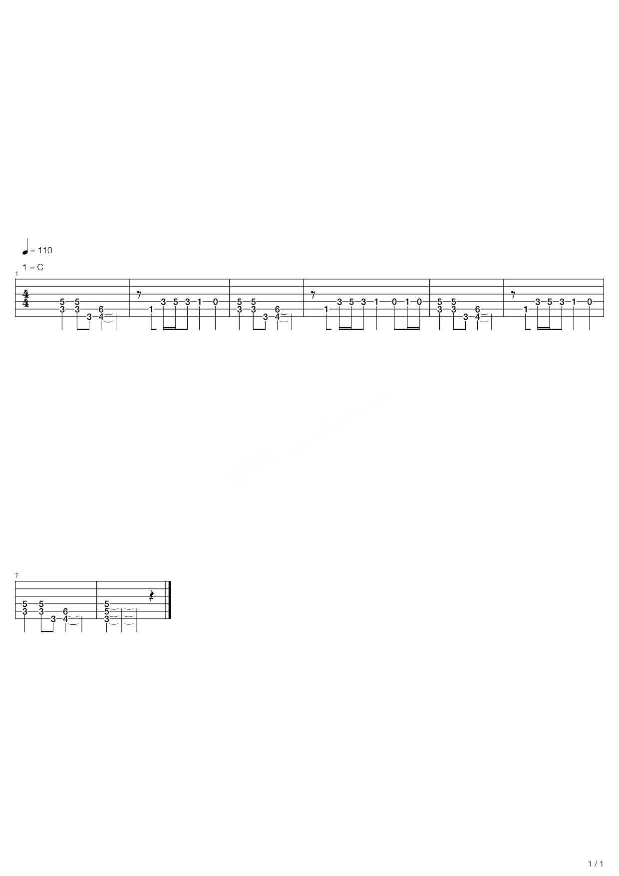 蔡依林 完整版C调六线吉他谱-虫虫吉他谱免费下载