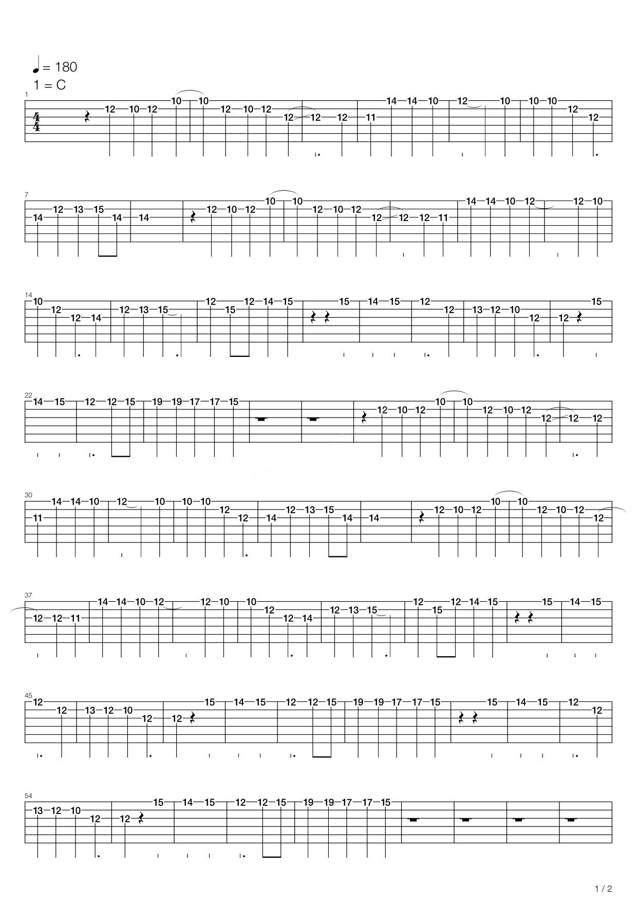 阿姆斯壮吉他谱-五月天六线谱原版-高清简单图片谱